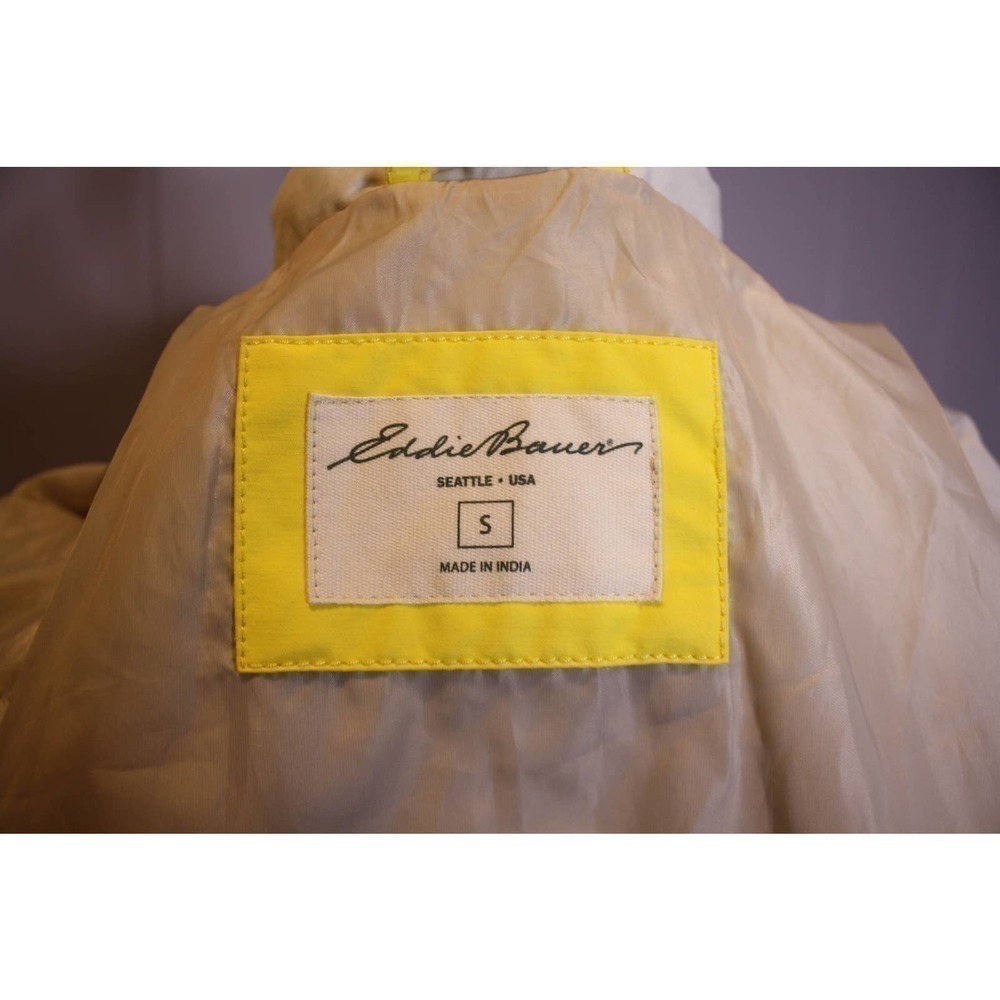 Eddie Bauer Mid Length Trench Coat Beige Yellow Short Trench Button Up S… - Picture 3 of 4